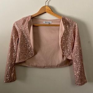 Grace Karin | 8Y | Pink Sequin Girl’s Long Sleeve Cardigan